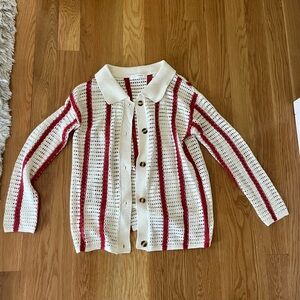 C/MEO Collective Kids Knit Jacket in Red and White